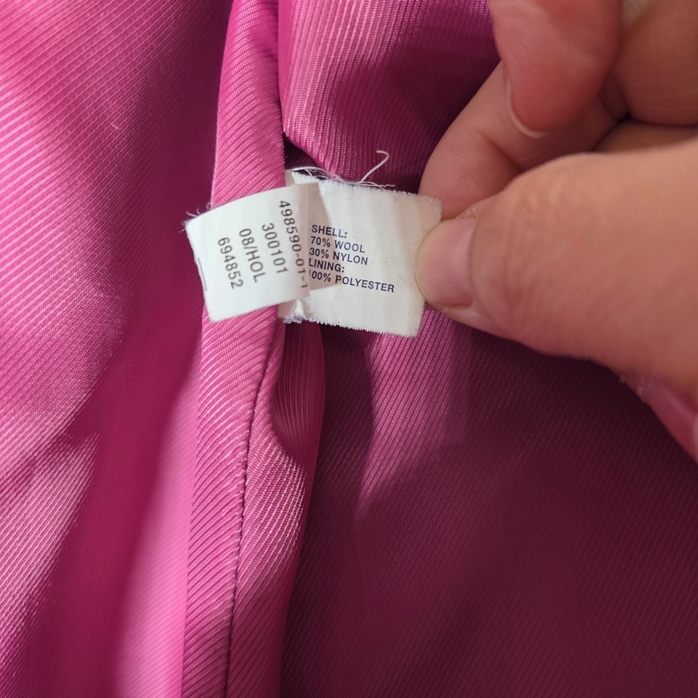 Gap Womens Magenta Pink Wool Blend Double Breasted Peacoat Jacket Size M 498590 - Picture 4 of 12